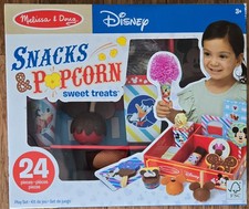 Melissa Doug Disney Snacks Popcorn Wooden Food Playset Mickey 24pc Toy Gift