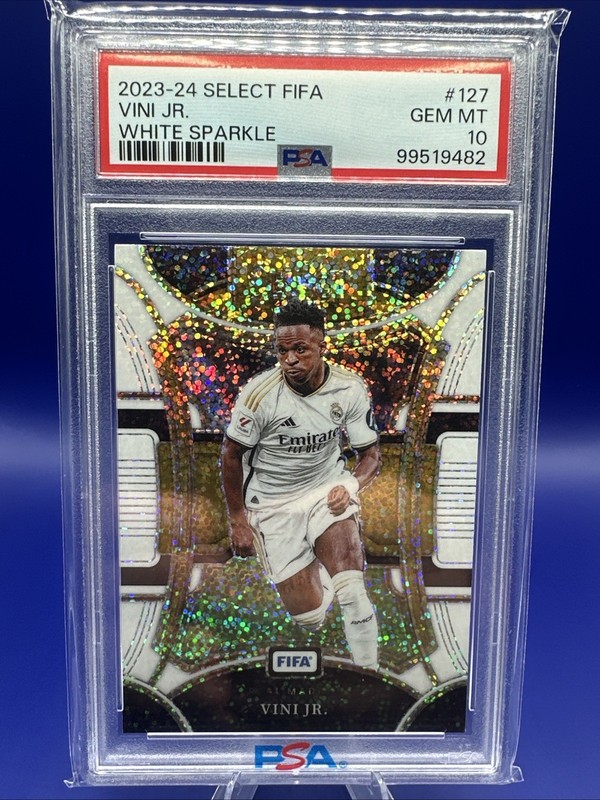 2023-24 Panini Select FIFA VINI JR Vinicius #127 White Sparkle SSP PSA 10 🔥💎