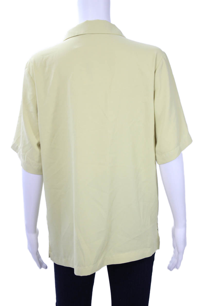 Steele Womens Collared Basic Button-Up Beige Shor… - image 3