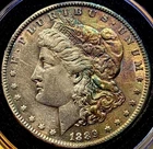 Crescent Toned 1889 $1 Morgan Silver Dollar 90% Silver Antique US Mint Coin