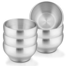 Stainless Steel Kids Toddler Bowls 12 oz 6 PCS Small Feeding Dishes Snack