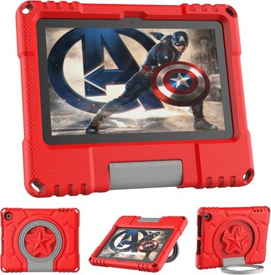 Kinder Hülle für Amazon Fire 7 - 12. Gen 2022 Stoßfest Griff Ständer Cover ROT