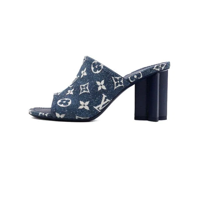 Louis Vuitton Monogram Denim Women's Mule Slide Sandals 1A9PX2 156722527 [P] - Photo 1/4