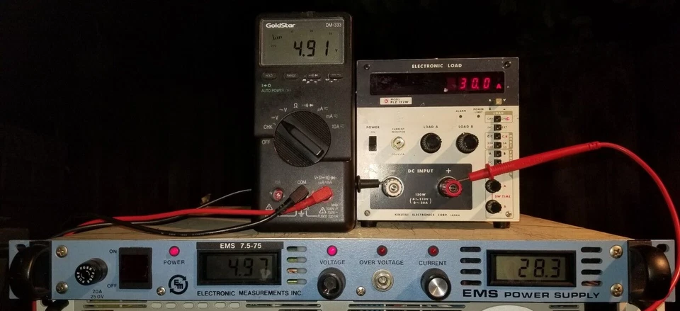 EMI EMS7.5-75A DC Power Supply 1kW 75A 7.5V TESTED! US Made 1U Rack mount 19 lb - Image 3 of 4