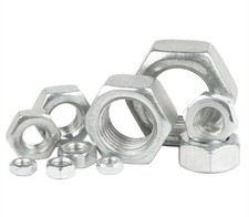 5/10/20/50pcs M2 - M24 White Zinc Hex Nut Carbon Steel Hex Nut