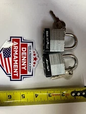 lot of 2 Laminated Steel Padlock with Vinyl Bumper and 2- Keys, 1-1/4-Inch
