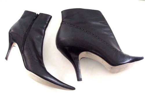 Franco Sarto High Heel Ankle Booties Black Pointy Toe Zipper Shoes 9.5 M - Picture 6 of 9