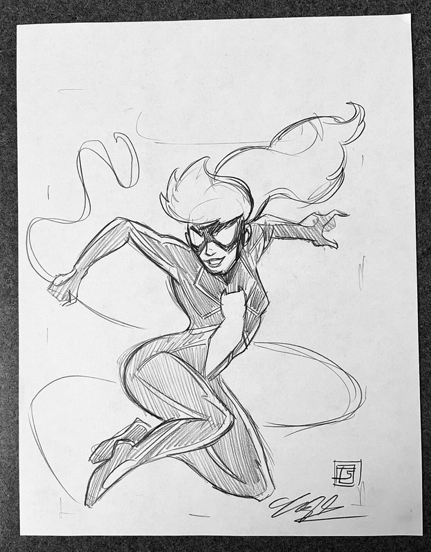 Spider-Girl ORIGINAL PENCIL SKETCH by Tim Shinn