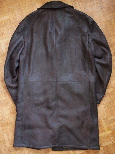 SERAPHIN - Makers of HERMES -Shearling Coat-Brown Leather- Made In France - 50 - Picture 18 of 22