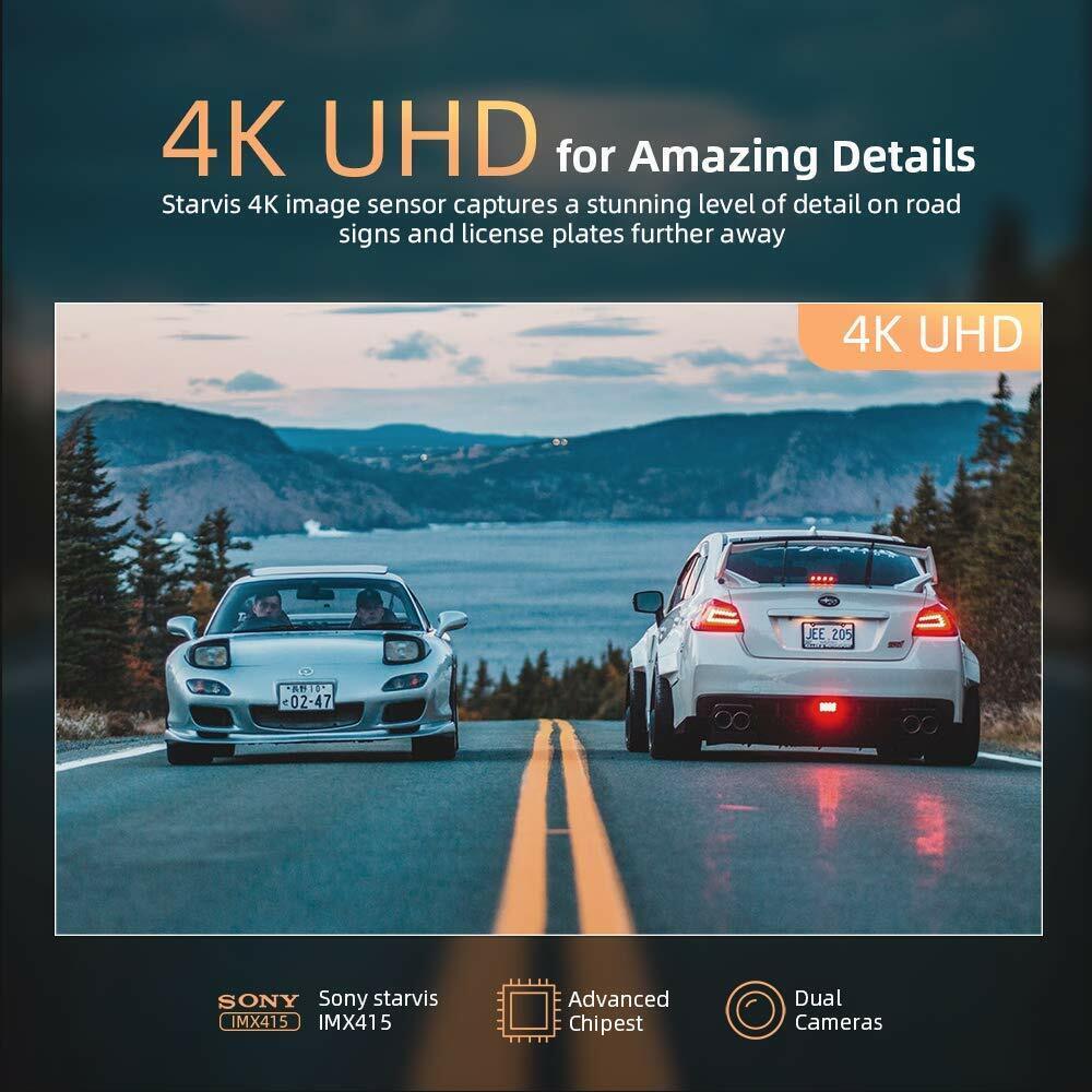 VanTop H612L 12'' 4K Dash Cam Voice Control Front&Rear View VanTop H612L 12'' 4K Dash Cam Voice Control Front&Rear View