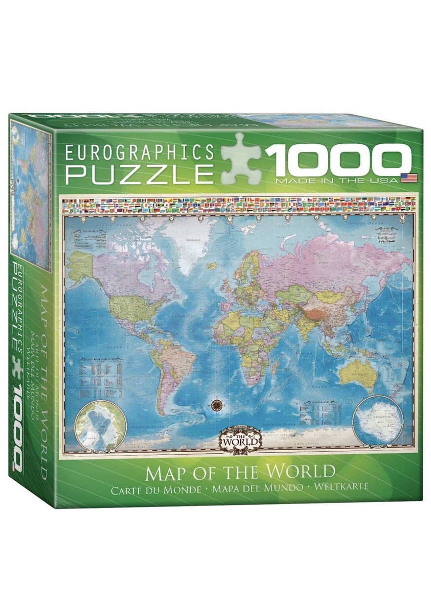 Map of the World Eurographics 1000 Pc Jigsaw Puzzle 19.25 x 26.6