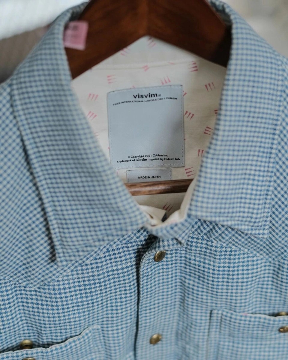 Visvim Kerchief Down Jacket (Indigo Check) White 2014 100% Authentic Size 2  Med