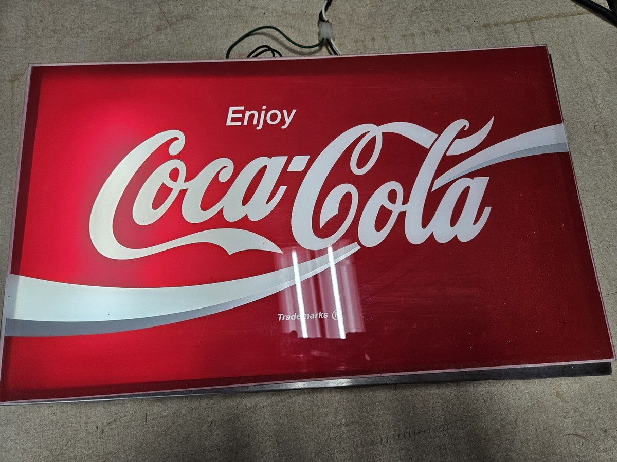 Vintage Lancer Coca Cola Genuine Translight Backlit Sign, Needs