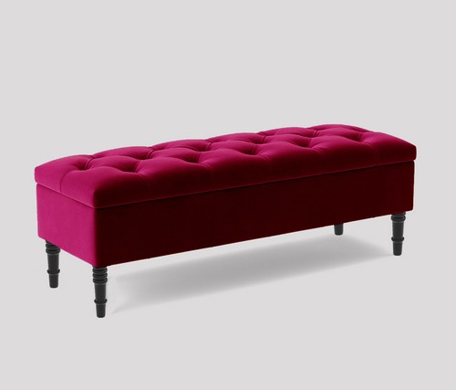 Chesterfield Upholstered Ottoman Bench, Velvet Bench with Storage, Footstool - Picture 48 of 48