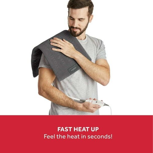 "Sunbeam King-Size Heating Pad – 12x24”, Gray, Compact Storage Design" - Picture 3 of 5