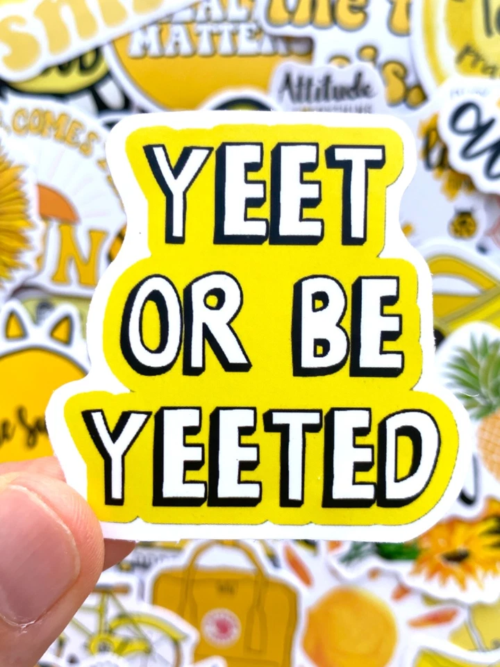 Lindas calcomanías amarillas Kawaii de 5-50 piezas, calcomanías para computadora portátil cita divertida flor sol abeja Foto 4 de 4