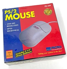 Micro Innovations 1996 Vintage PC Windows 95 Opto Mechanical PS/2 Mouse Sealed