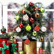 New Christmas Ball Ornaments Glittering Plastic Hanging Decorations