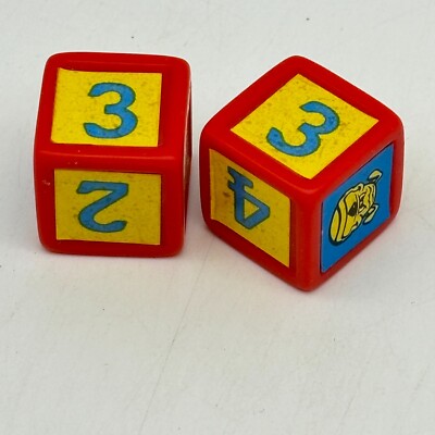 Fraidy Cats 2 Dice 1994 Replacement Pieces Parts Red Plastic