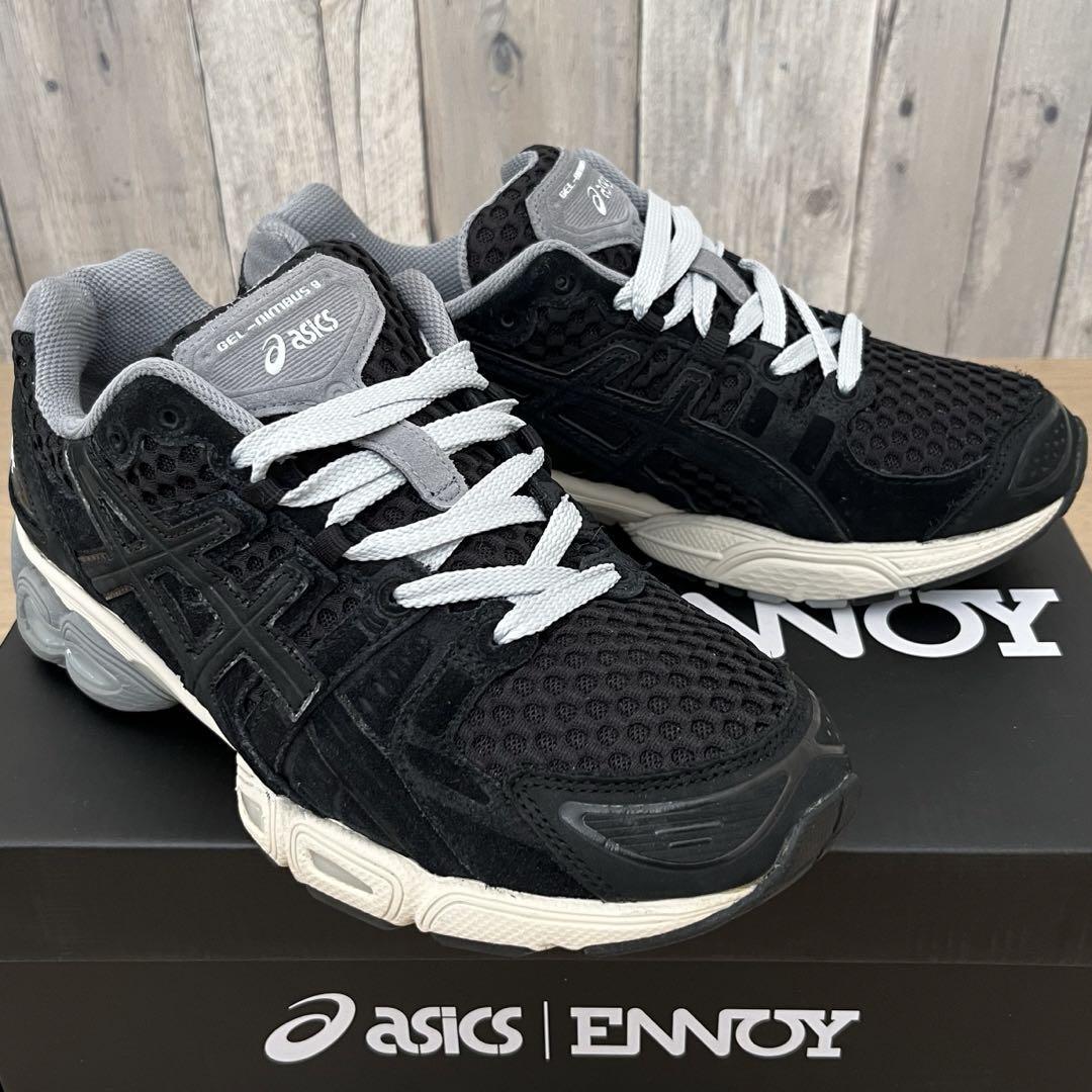 Men US 10.0 ENNOY × Asics Gel-Nimbus 9 Black 207492