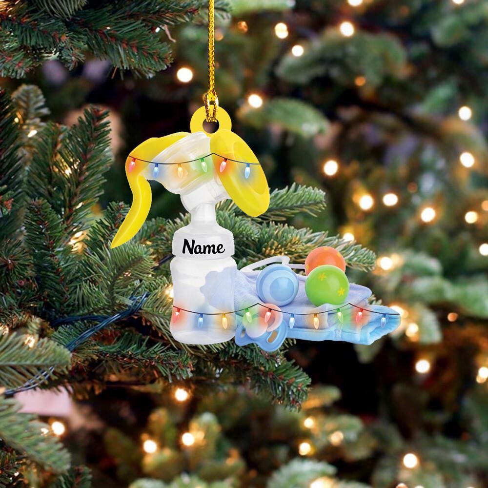 Personalized Breast pump Xmas Ornament  Christmas Breast pump tree Ornament-image