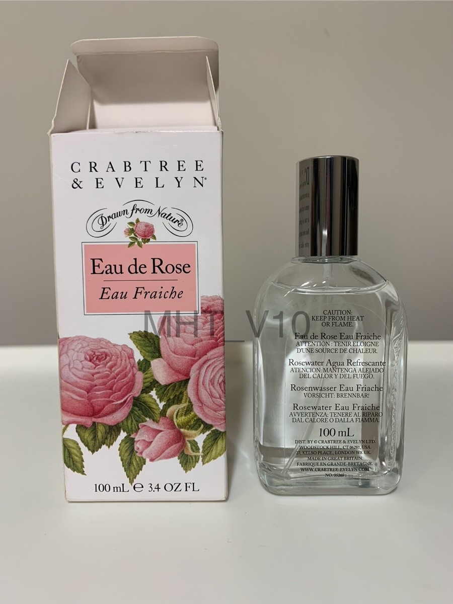 Crabtree & Evelyn Rosewater Eau Fraiche Spray 3.4 FL OZ 100 mL New
