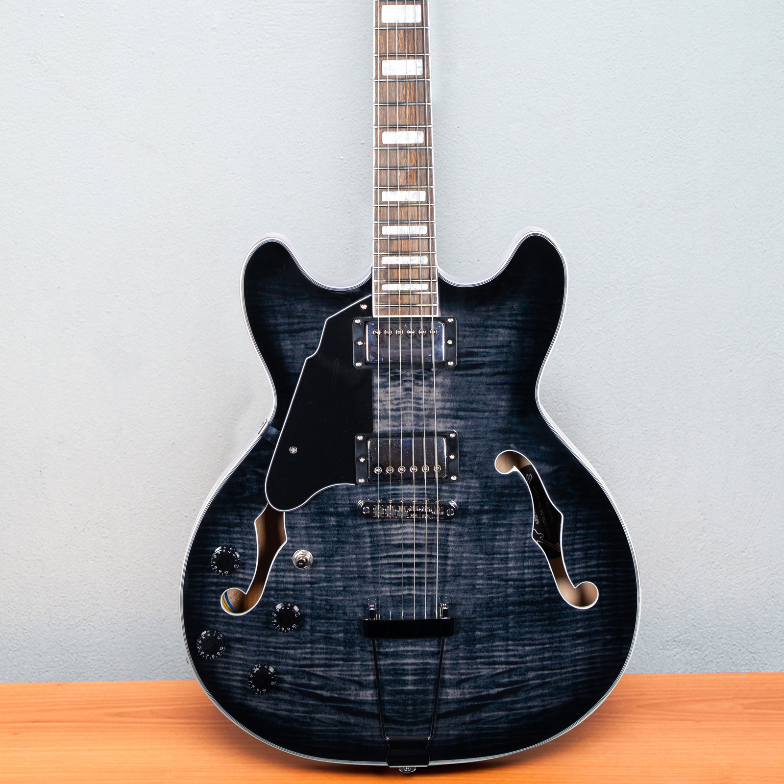 GROTE Jazz LeftHanded Electric Guitar SemiHollow Body Gig Bag Black