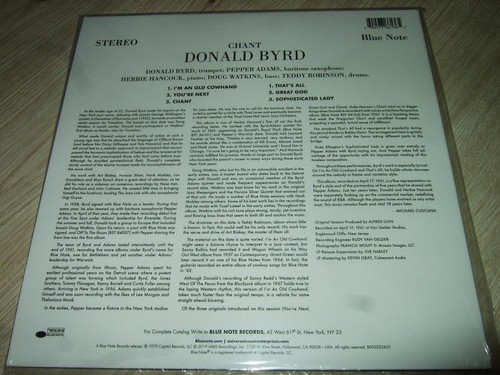 DONALD BYRD : CHANT STILL SEALED AUDIOPHILE 180GRAM LP BLUE NOTE TONE POET USA - Bild 2 von 2