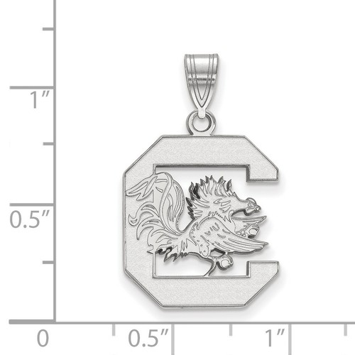 University of South Carolina Gamecocks Cocky Mascot Pendant in Sterling Silver - Picture 2 of 5