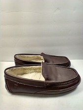 Sperry Brown Leather Sherpa Lined Slippers Shoes Men's sz 8M