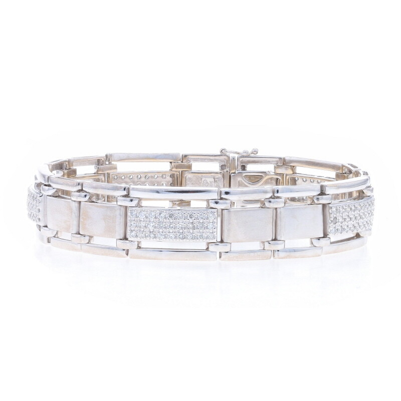 Men's 14k Gold Plated Diamond-Cut Link Bracelet - 12mm Thick, Includes Microfiber Cloth