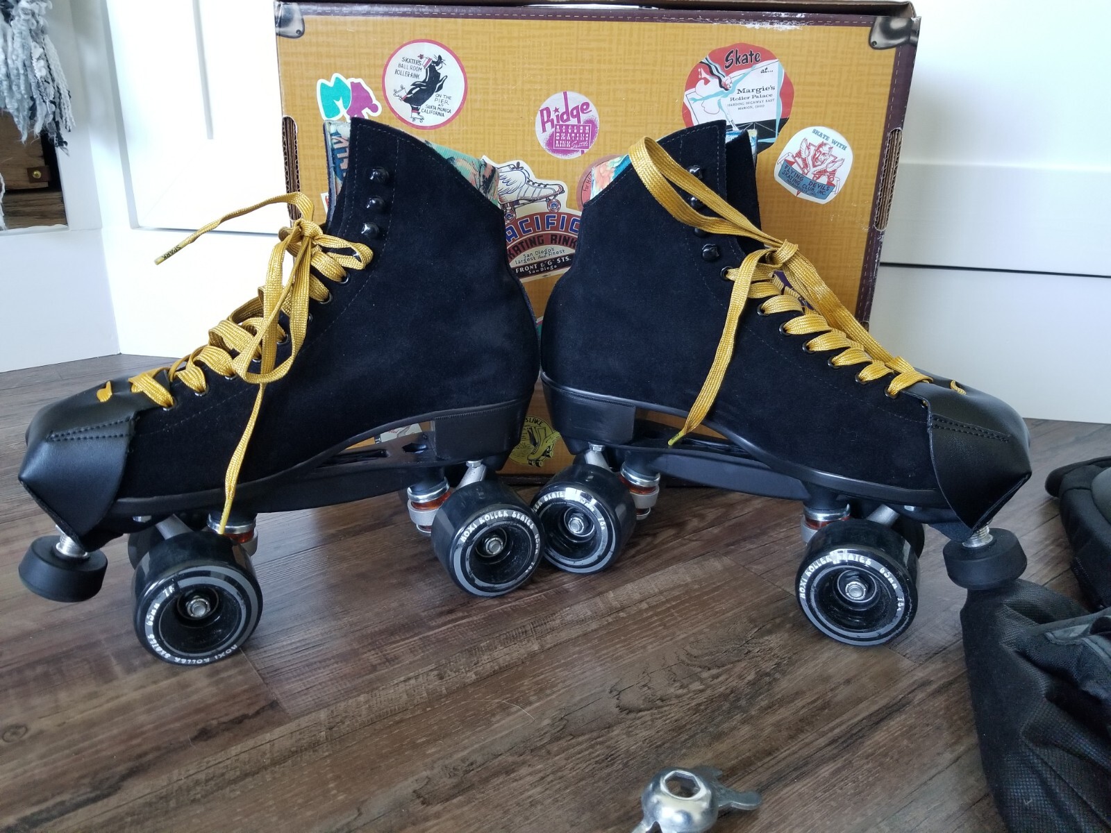 Moxi Lolly Black Suede Roller Skates Size 9, Fits Women's Size 1010.5