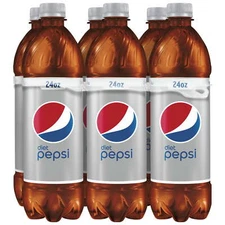 Diet Pepsi Cola Soda Pop, 24 fl oz, 6 Pack Bottles ONEDAY SHIPP!!!!