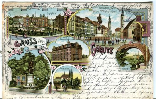 Germany AK Gorlitz Zgorzelec 1900 multiple vignette postcard - Afbeelding 1 van 4