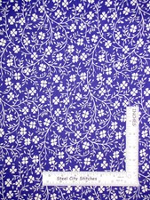 Spring Fling Heart Flower Swirl Vines Grape Purple Cotton Fabric MDG By The yard