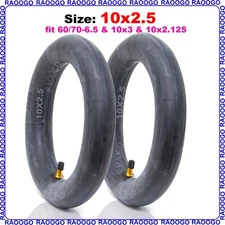 2 PCS 10x2.5 Inner Tube fit 10x2.5-6.5 60/70-6.5 Straight Valve Electric Scooter