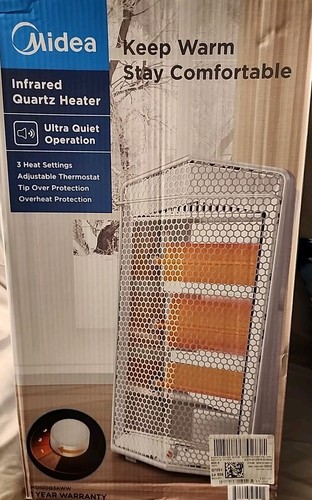 Midea Home white 1500W Electric Quartz Radiant Space Heater 3-Heat Settings - 第 1/5 張圖片