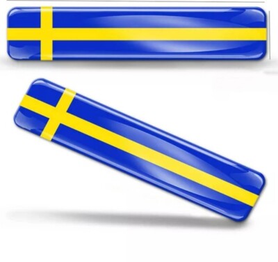 2x 3D Gel Aufkleber Schwedische Fahne Swedisch Flagge Sticker Emblem Sweden Flag