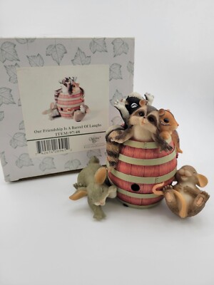 Charming Tails Mice Figurine ''Our Friendship Is A Barrel Of Laughs''