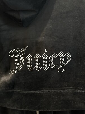 $199 NWT Size L JUICY COUTURE BLING Velour TRACKSUIT - Liquorice