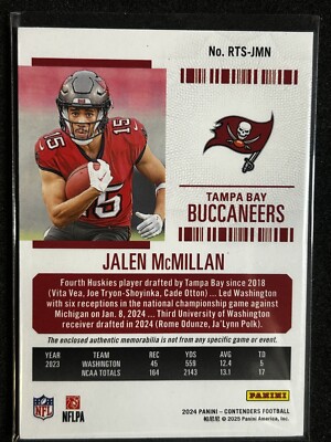 2024 Panini Contenders Rookie Ticket Jalen McMillan RC Patch | eBay