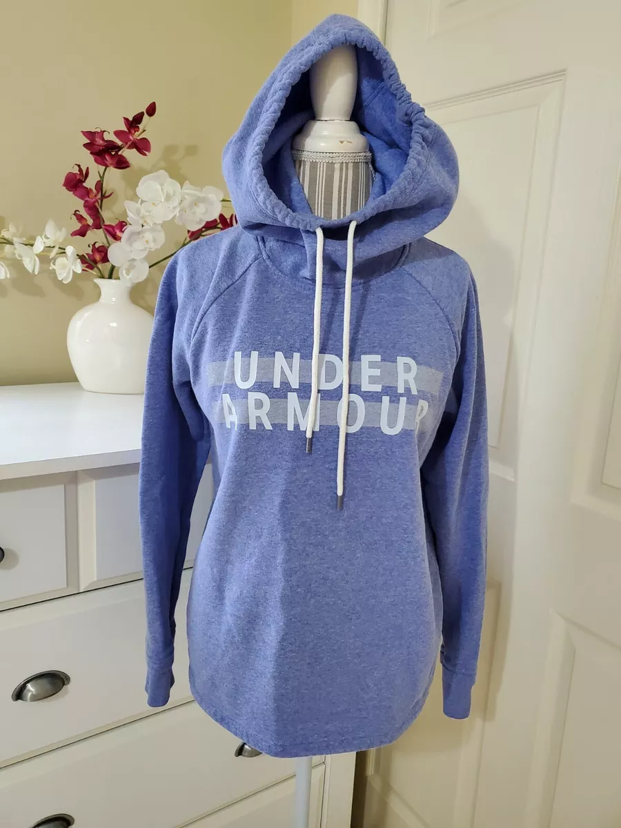 Under Armour Women s Blue Fleece Funnel Neck Pullover Hoodie Loose