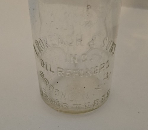 Brooklyn NY I Rokeach Oil Refiners Embossed Bottle EMB Star of David & Crown 8'' - Picture 3 of 3