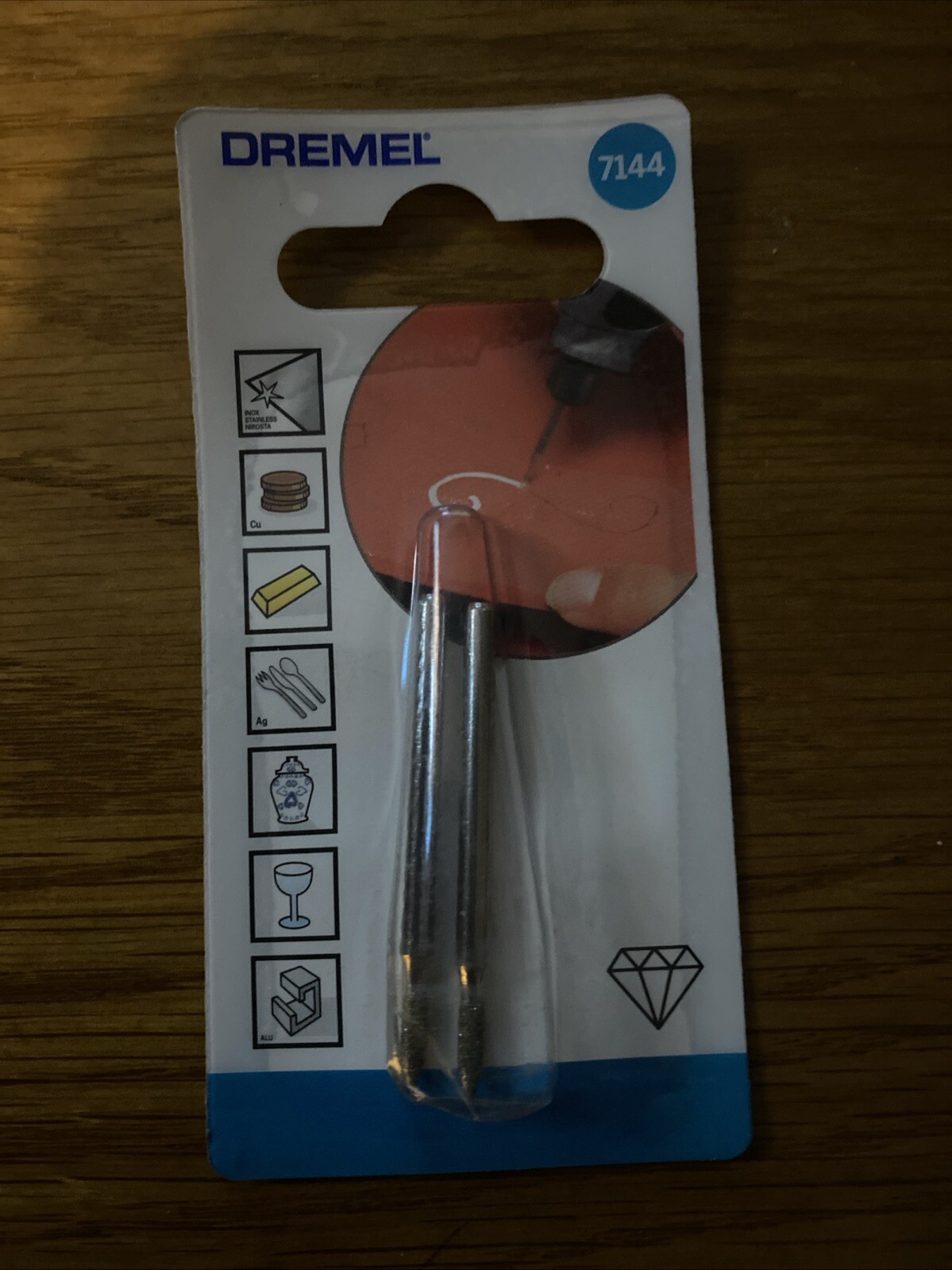 DREMEL ® 7144 Diamond Wheel Point (Dia=2.4mm) (2/Pack) (26157144JA)