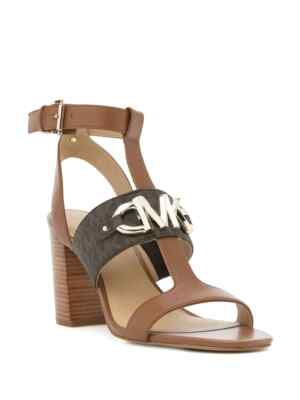 Michael Kors Women's Izzy brown Leather Sandal T-strap(PV21L)Various Size |  eBay