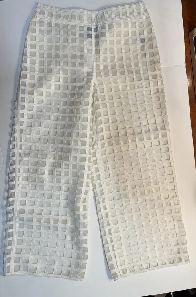 Pantalones de seda Akris Bergdorf Goodman para mujer blancos ~ talla 6 NUEVO con etiquetas $1990