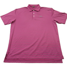 Peter Millar Shirt Mens XL Polo Golf Short Sleeve Stripes Summer Comfort Pink