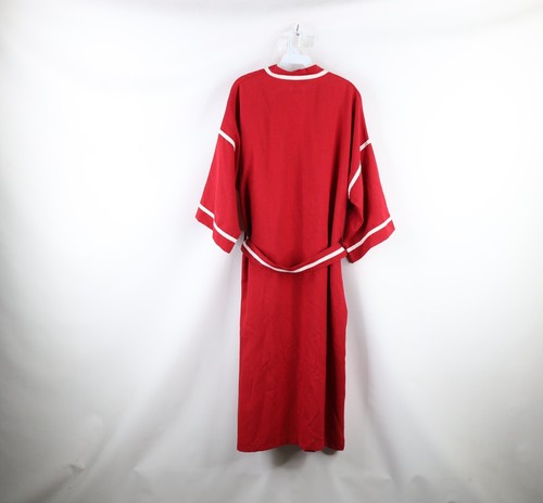 Vtg 70s Streetwear Mens One Size Rayon Blend Short Sleeve Belted Bath Robe USA - Picture 8 of 11