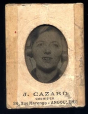 Antique advertising stand - blouse J. Cazard - 21 rue Marengo, Angoulème