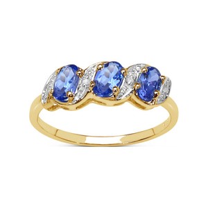 9ct Gold 0 77ct Genuine Tanzanite Diamond Eternity Engagement Ring Size K To W Ebay